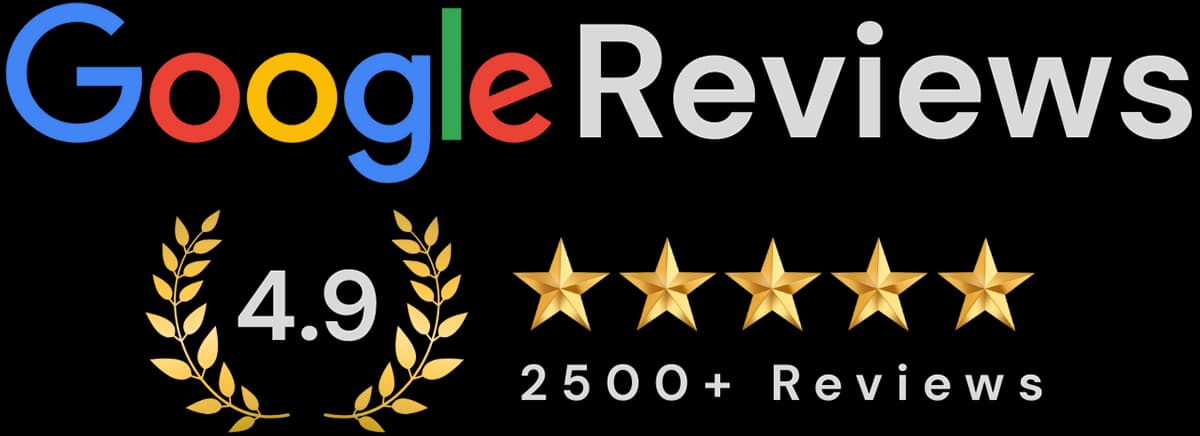 Google Reviews Stars White Text